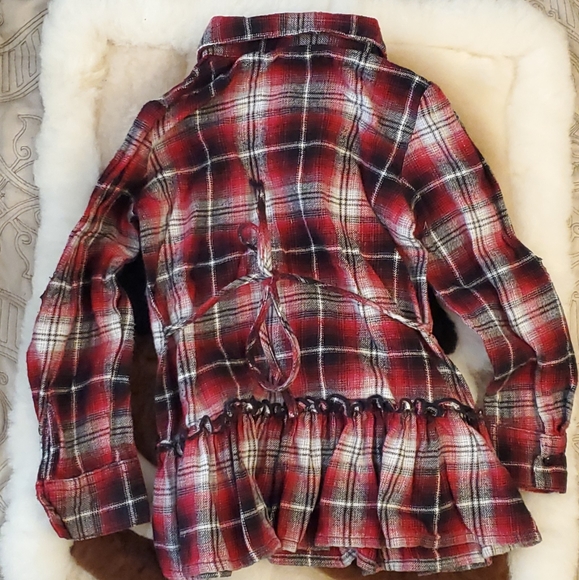 Arizona jean company red flannel ruffle top 4 - Picture 2 of 3